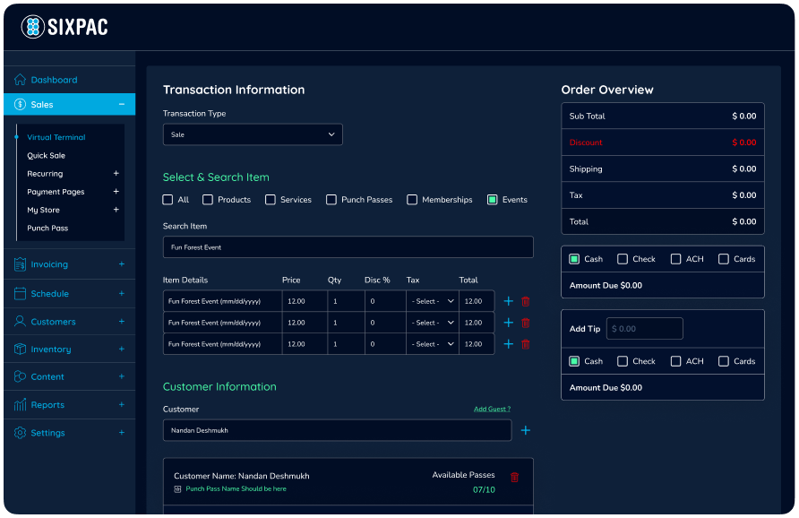 Business dashboard